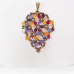 Pendant 30cm - Malvina Grapes-Salmon Organza - Pendant 30cm - Laiton bronze